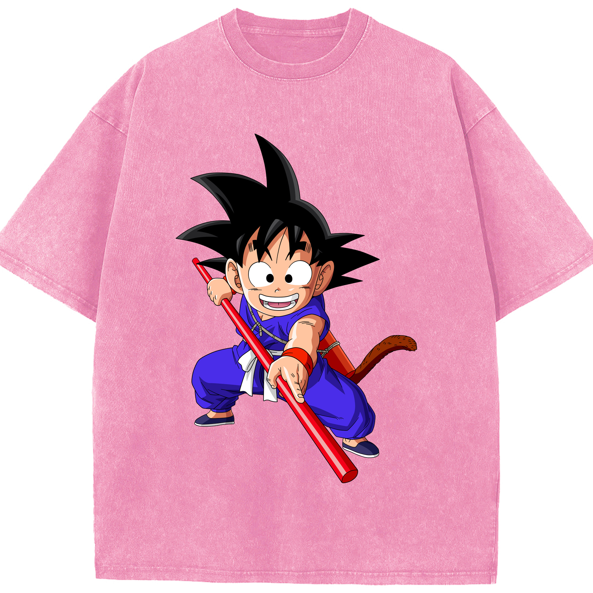 （画像用） ドラゴンボール 孫悟空（そん ごくう）Son Goku カカロット DRAGON BALL Kakarotto 綿100% ヴィンテージ風 半袖Tシャツ（フロントプリント）